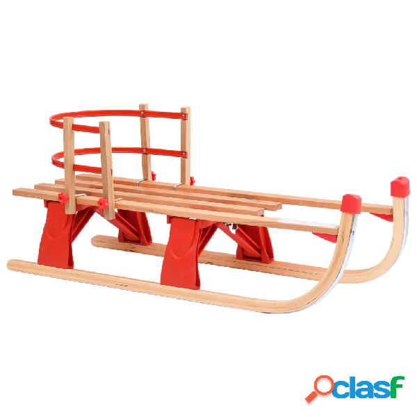 vidaXL Slittino Pieghevole con Schienale in Legno 119 cm