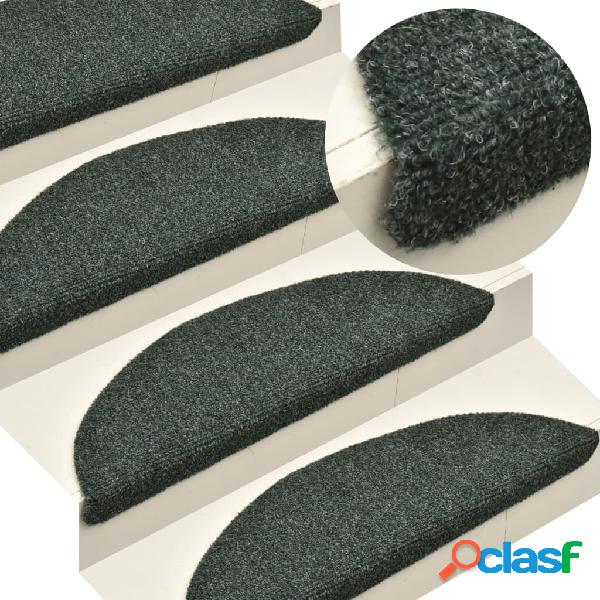 vidaXL Tappetini Adesivi per Scale 5 pz Verdi 56x17x3 cm
