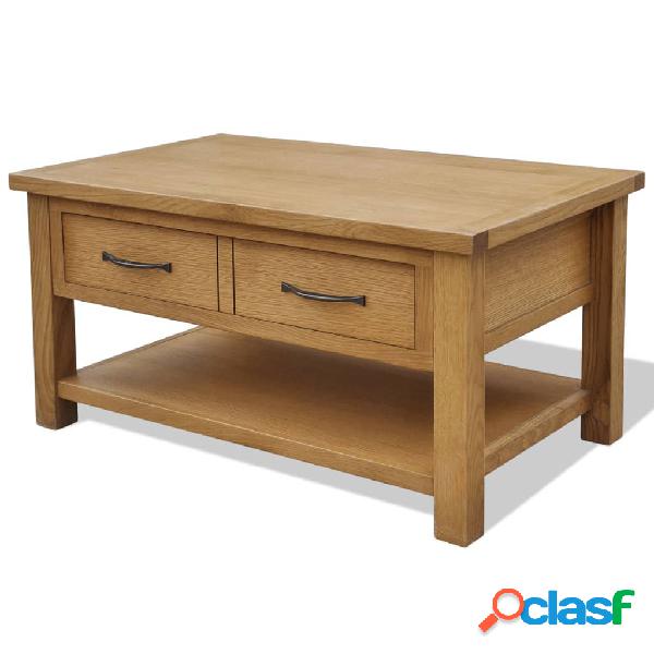vidaXL Tavolino da Caffè 88x53x45 cm in Massello di Rovere