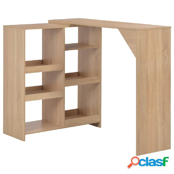 vidaXL Tavolo da Bar con Scaffale Mobile Rovere 138x39x110