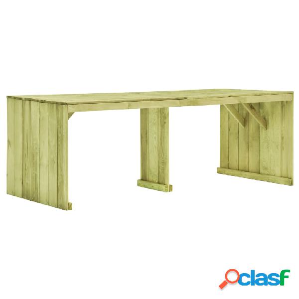 vidaXL Tavolo da Giardino 220x101,5x80 cm Legno di Pino