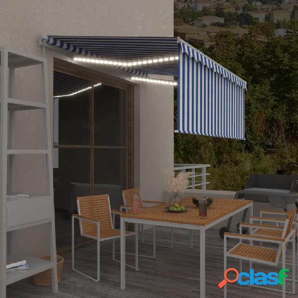 vidaXL Tenda Sole Retrattile Manuale Parasole e LED 3x2,5m