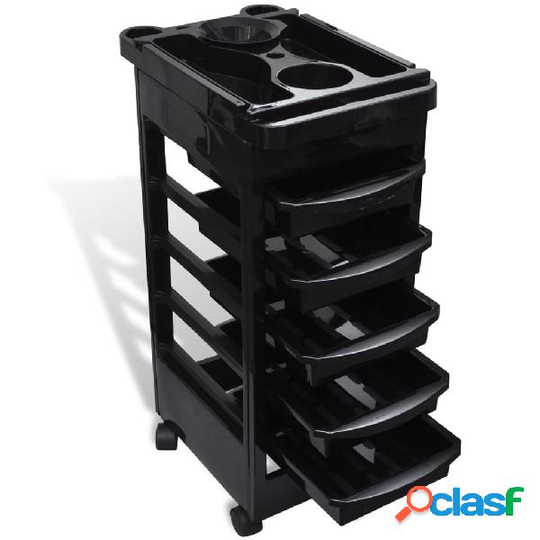 vidaXL Trolley Portautensili Parrucchiere in Plastica con