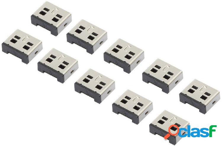 10 inserti blocca porte USB Argento Renkforce