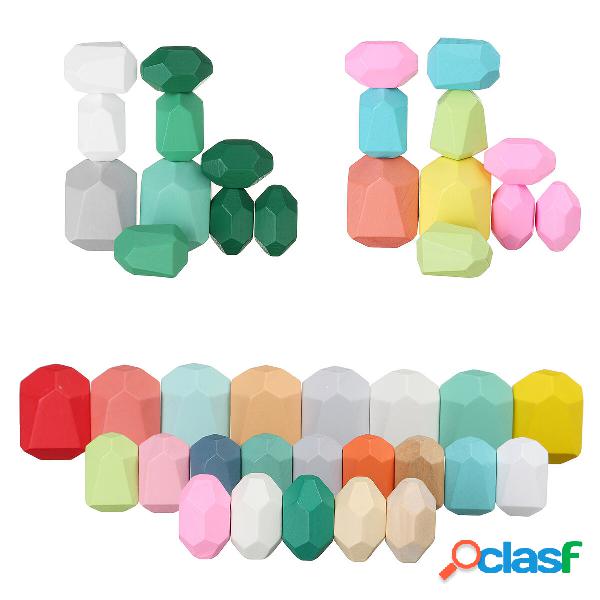 10/22 pezzi in legno Colorful blocchi di pietra gioco