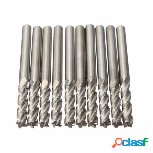 10Pz 3.175mm Punte di Trapano Fresa di Carburo CNC 4 Flauti
