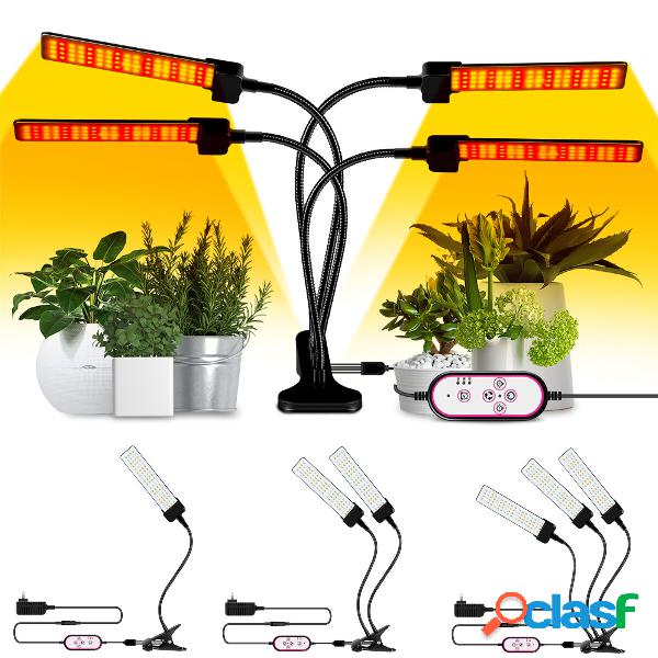 1/2/3/4 Heads USB Plant Grow Light Strip Hydroponic con clip