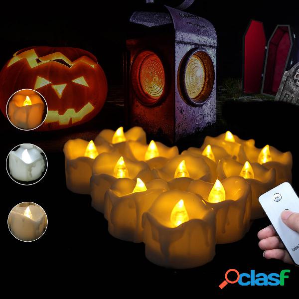 12PCS LED Candela tremolante Tè Luce con controllo remoto