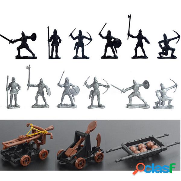14 pezzi Knights Medieval Toy Soldiers Action Figure Role