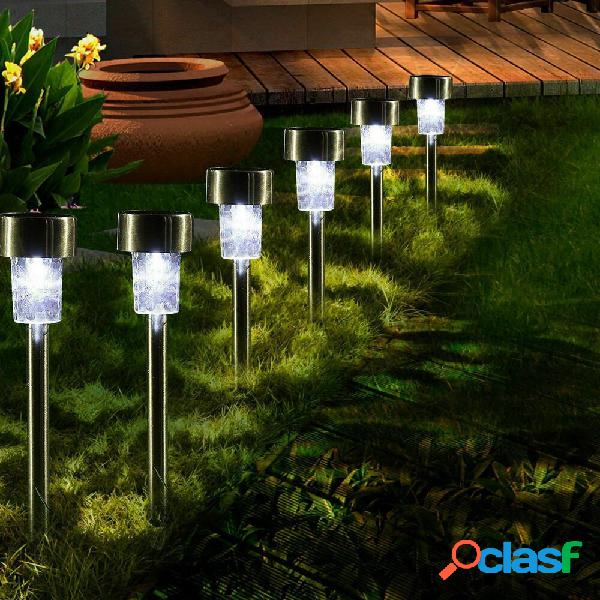 16pcs LED solare in acciaio inox prato lampade da giardino