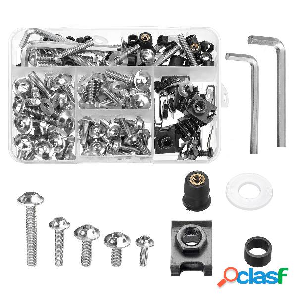 177PCS Black Bulloni paraurti pannello kit bulloni di
