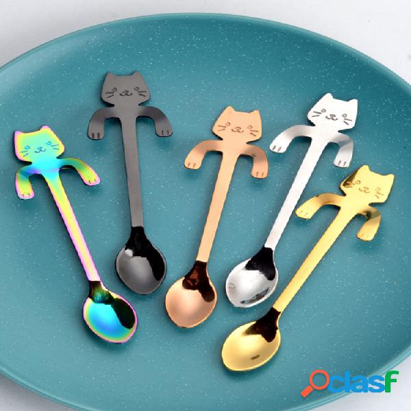 1PC Cat Bear Shape Posate in acciaio inossidabile Manico