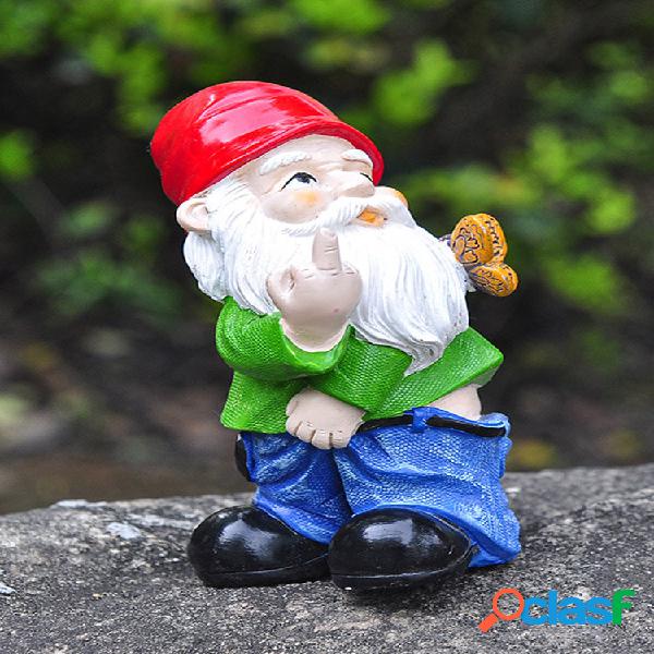 1PC Resina Gnome Nano Provocatori Barba Bianca Statue