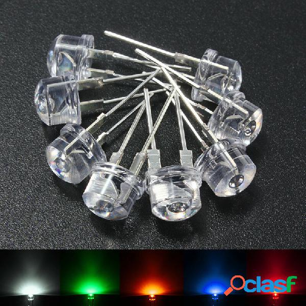 20 pezzi 8mm Cappello di paglia Blu Verde Giallo Rosso LED