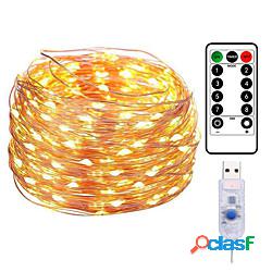 20m 200led luci a filo di filo di rame luci usb plug-in fata