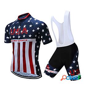 21Grams Mens Cycling Jersey with Bib Shorts Short Sleeve -