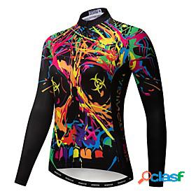 21Grams Sugar Skull Funny Long Sleeve Womens Cycling Jersey