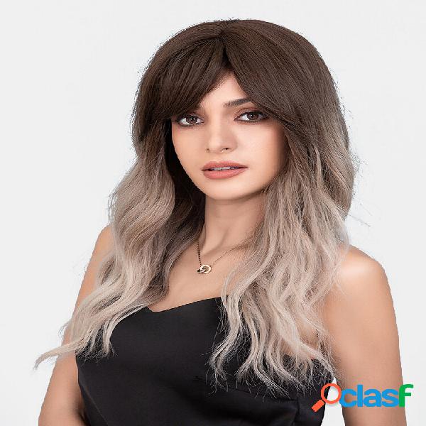 24 Pollici Marrone sfumato grigio lungo riccio Capelli