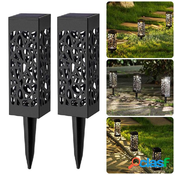 2Pcs solare Lampioni da giardino alimentati impermeabili LED