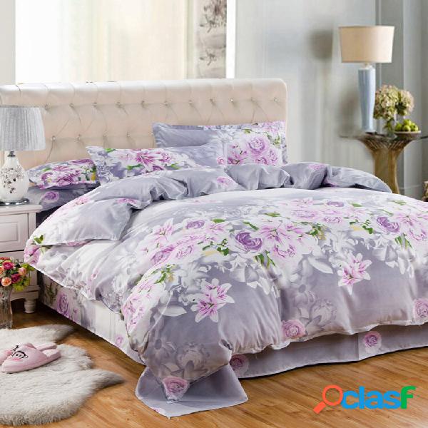 3 / 4Pcs Aloe Cotton Simple Brushed Copripiumino Cotton