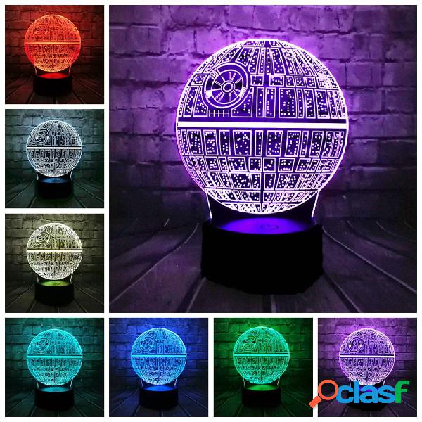 3D LED Tavolo lampada Death Star Colorful Lampadina a sfera