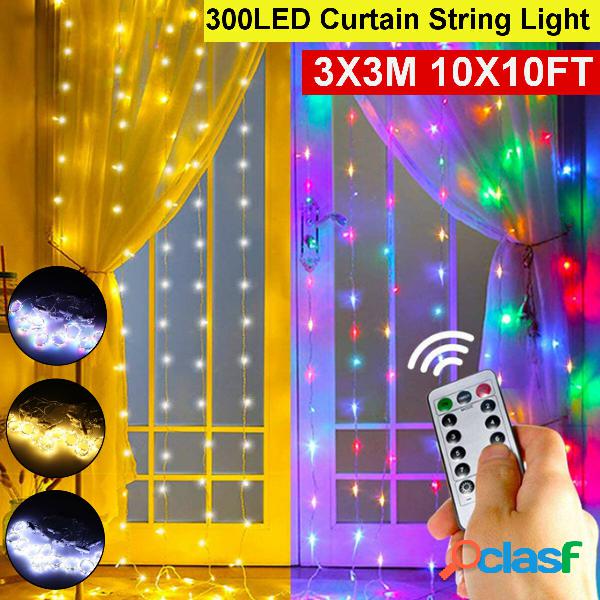 3x3M Impermeabile USB 300LED Tenda per tende da finestra