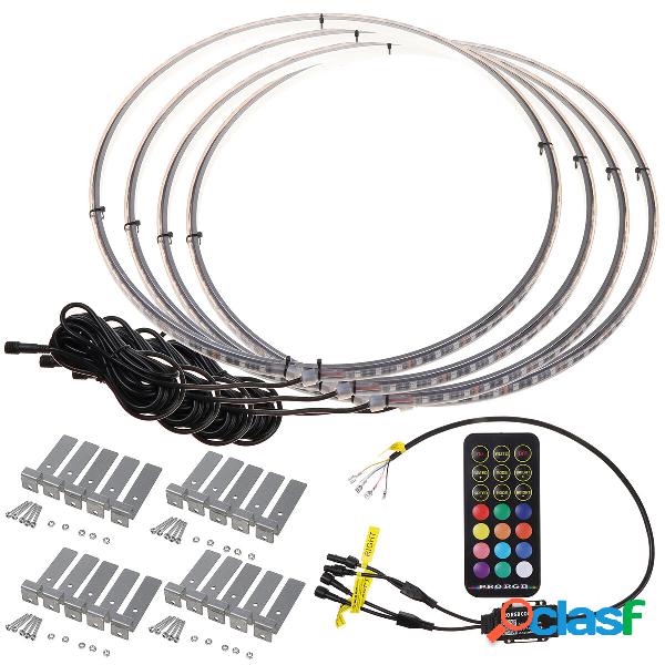4PCS 15.5 `` Car LED Luci ad anello per ruote Controllo