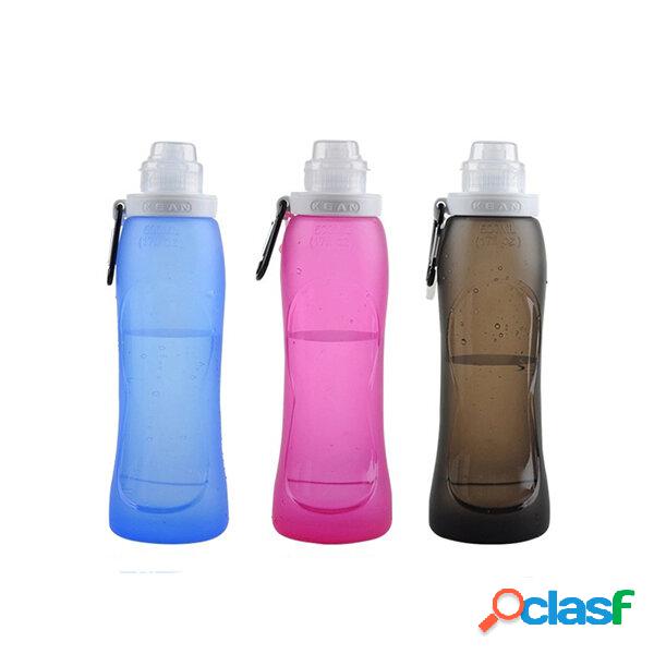 500ml pieghevole in silicone bottiglia di acqua portatile