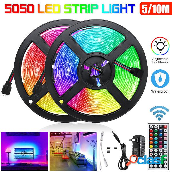 5M / 2X5M RGB impermeabile 5050 LED luce di striscia + 44