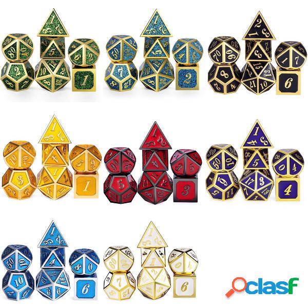 7 pezzi / set Set di dadi in metallo Gioco di ruolo Draghi