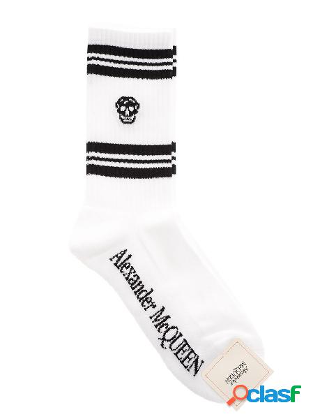 ALEXANDER MCQUEEN CALZE UOMO 5734584C05Q9060 COTONE BIANCO