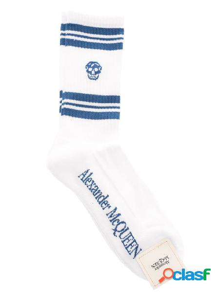 ALEXANDER MCQUEEN CALZE UOMO 5734584C05Q9068 COTONE BIANCO