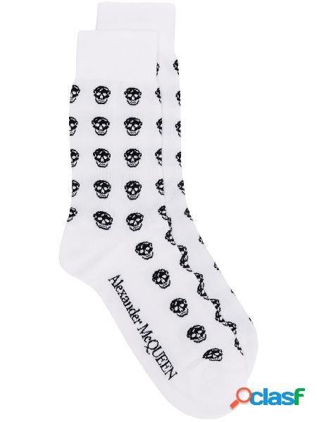 ALEXANDER MCQUEEN CALZE UOMO 5759334B53Q9060 COTONE BIANCO