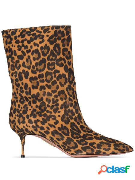 AQUAZZURA STIVALETTI DONNA VBBMIDB0JASSAB PELLE MARRONE
