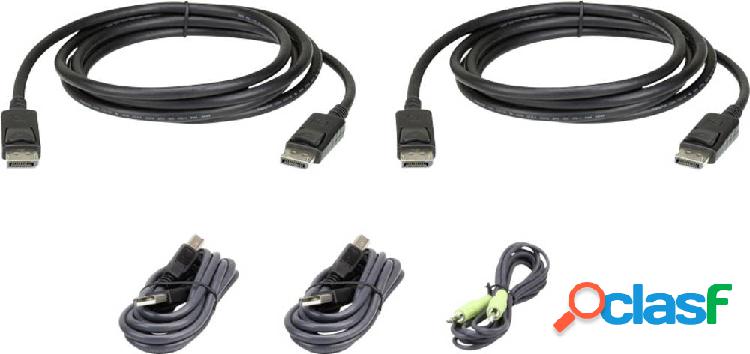 ATEN KVM Cavo [1x Spina DisplayPort, Spina A USB 2.0, Spina