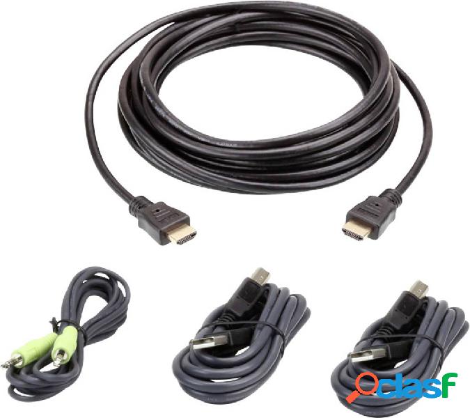 ATEN KVM Cavo [1x Spina HDMI, Spina A USB 2.0, Spina jack da