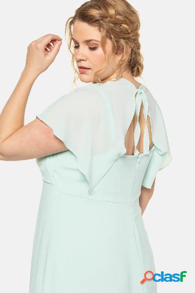 Abito di chiffon, corpetto con drappeggio, maniche ad
