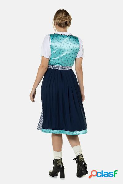 Abito festivo in stile Dirndl, raso con motivo floreale,