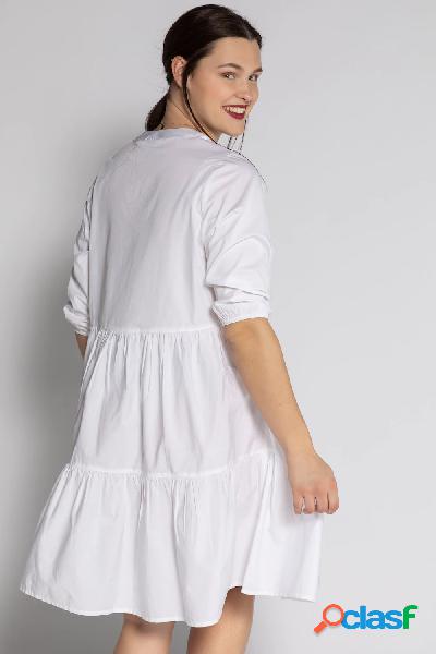 Abito midi con scollatura a V e maniche a 3/4, dal look a