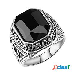 Anello a fascia Incavato Rosso Nero Resina Lega Fede Classe