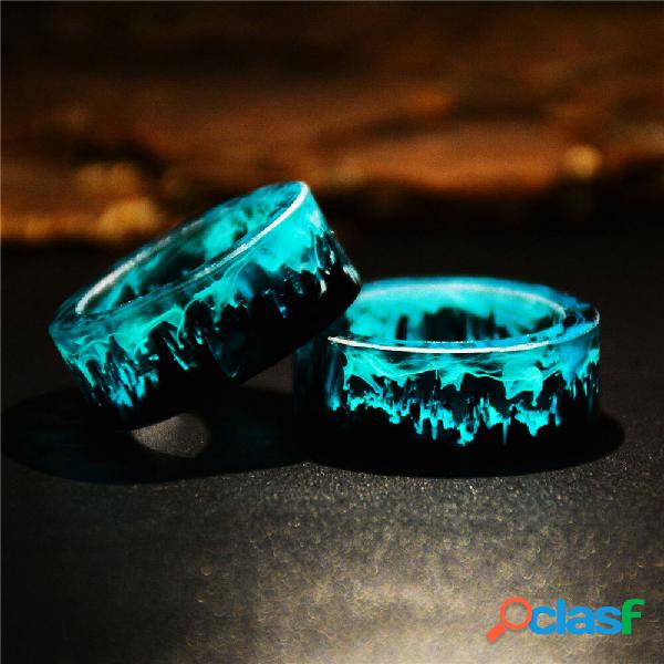 Anello epossidico con gemma del tempo Pittura a inchiostro