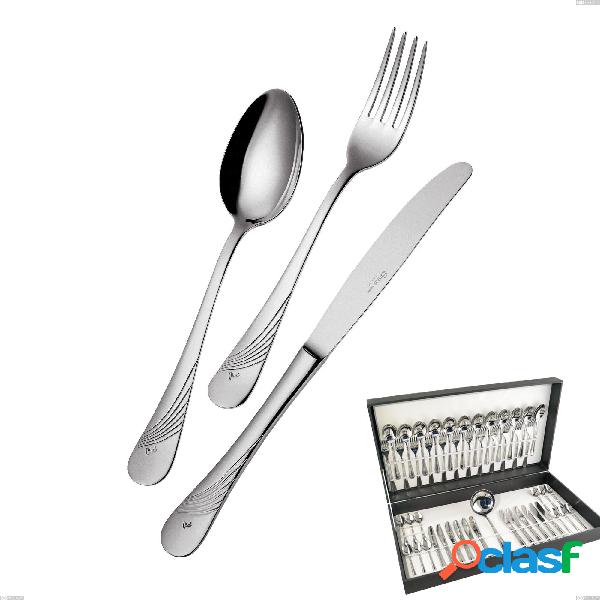 Astuccio 49 pezzi Milano Inciso, 18/10 (AISI304) acciaio