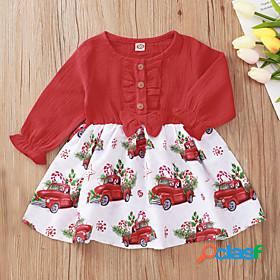 Baby Girls Basic Cute Dress Daily Casual / Daily Red Print