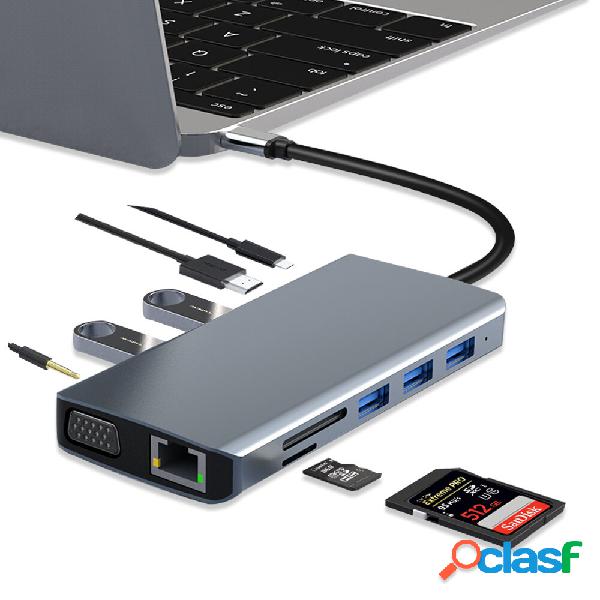 Bakeey 12 in 1 doppio Display USB Type-C Hub Docking Station