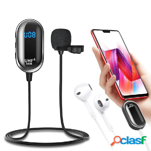 Bakeey U13 LED Display Lavalier wireless Microfono Risvolto