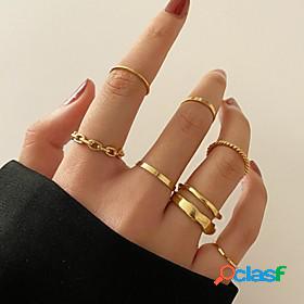 Band Ring Retro Silver Gold Alloy Stylish Simple European