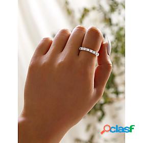 Band Ring Silver Imitation Diamond Alloy Simple Fashion 1pc
