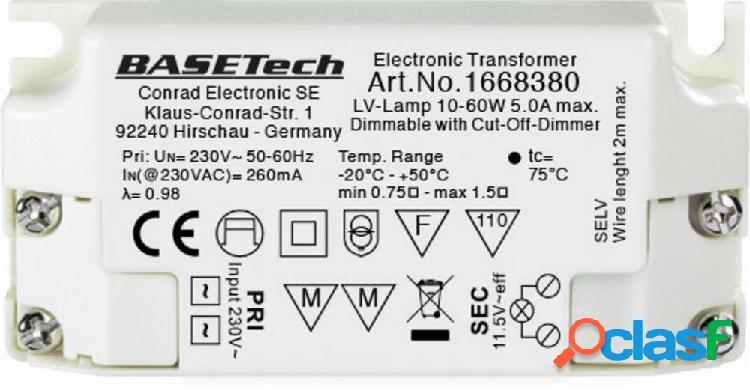Basetech BT-1668380 Trasformatore elettronico 12 V 10 - 60 W