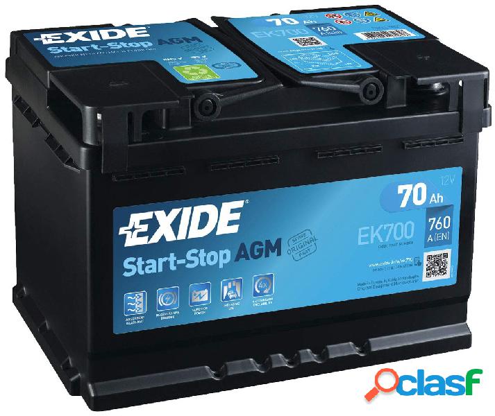 Batteria Auto Exide 70Ah 760A Agm 12v = Fiamm Varta Bosch