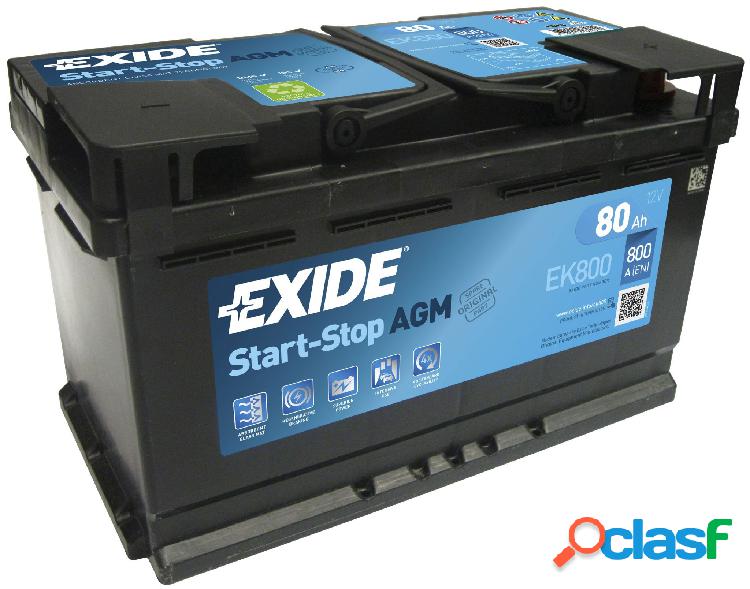 Batteria Auto Exide Agm 80 Ah 800A Start-Stop 12V = BOSCH